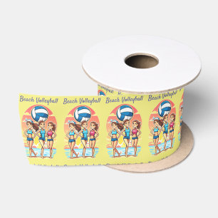 Beach Volleyball Girls Thunder_Cove Satin Ribbon