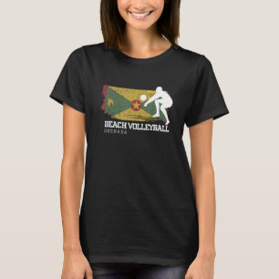 Beach Volleyball Grenada Flag Love Volleyball Play T-Shirt