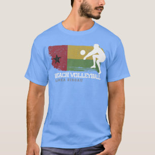 Beach Volleyball Guinea Bissau Flag Love Volleybal T-Shirt