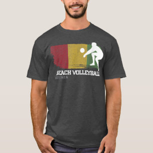 Beach Volleyball Guinea Flag Love Volleyball Playe T-Shirt