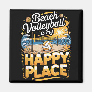 Beach Volleyball is My Happy Place Player Magnet