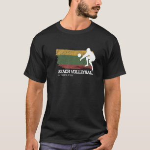 Beach Volleyball Lithuania Flag Love Volleyball Pl T-Shirt
