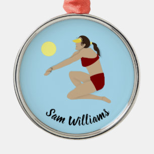 Beach Volleyball Metal Tree Decoration