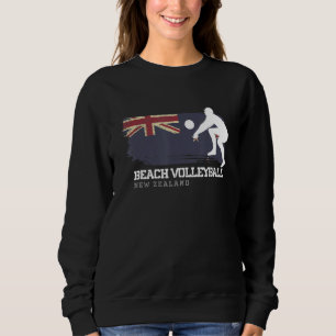 Beach Volleyball New Zealand Flag Love Volleyball Sweatshirt