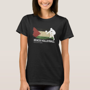 Beach Volleyball Palestine Flag Love Volleyball Pl T-Shirt