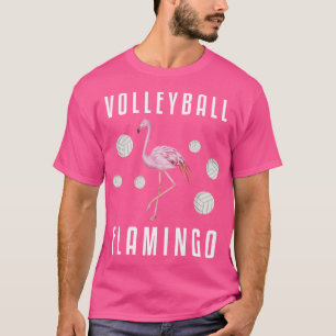 Beach Volleyball Pink Flamingo T-Shirt