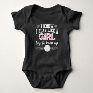 Beach Volleyball Player Play Like A Girl Athletic Baby Bodysuit