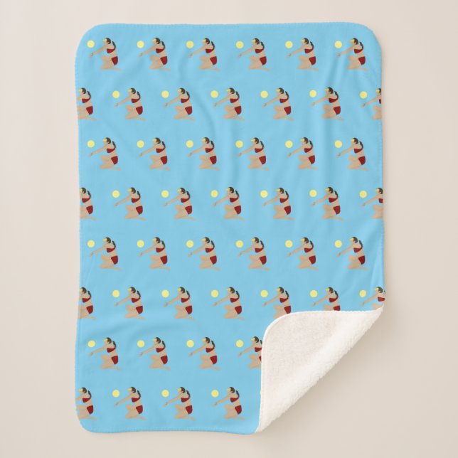 Beach Volleyball Sherpa Blanket (Front)