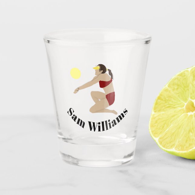 Beach Volleyball Shot Glass (Front)