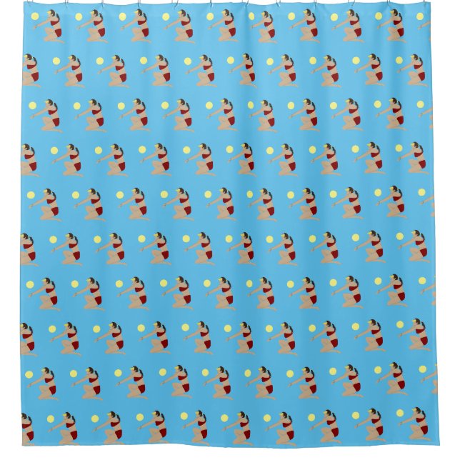 Beach Volleyball Shower Curtain (Front)