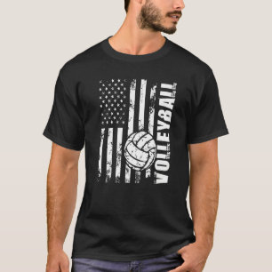 Beach Volleyball USA American Flag Setters Player T-Shirt