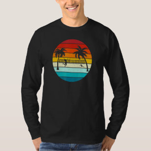 Beach Volleyball Vintage Retro Sunset Player Coach T-Shirt