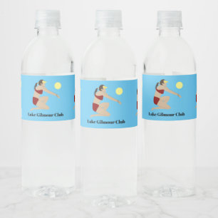 Beach Volleyball Water Bottle Label