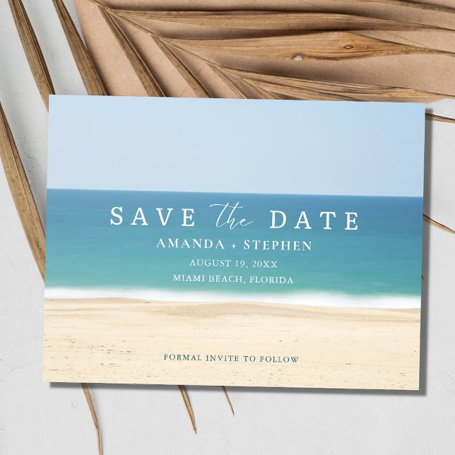 Beach Vow Renewal Save The Date Announcement Postcard (Beach Vow Renewal Save The Date Announcement Postcard)