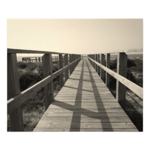 Beach Walk in Sepia Photo Print
