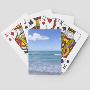Beach Water Blue Sky White Clouds Background Ocean Playing Cards