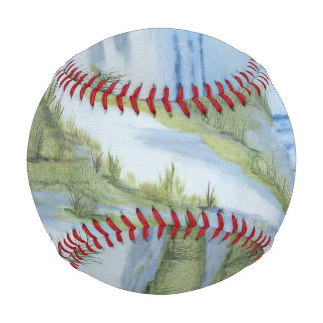 Beach watercolor baseball (Front)