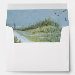 Beach watercolor envelope