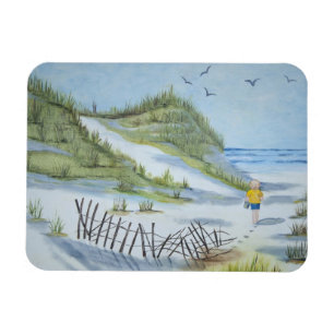Beach watercolor magnet