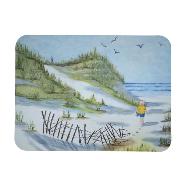 Beach watercolor magnet (Horizontal)