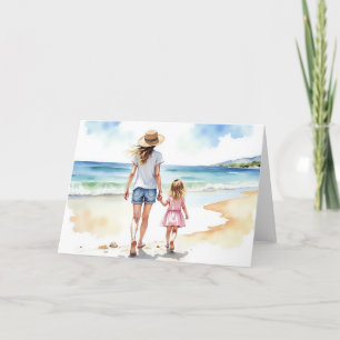 Beach Watercolor Mothers Day Card