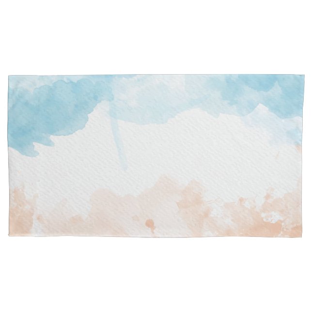 Beach Watercolor Pillowcase (Front)