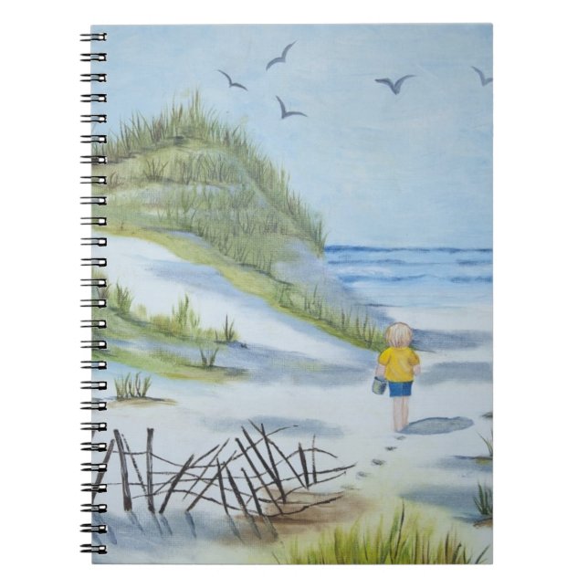 Beach watercolor spiral notebook (Front)