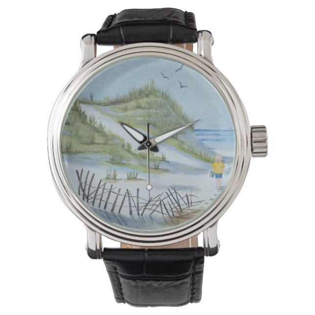 Beach watercolor watch (Front)