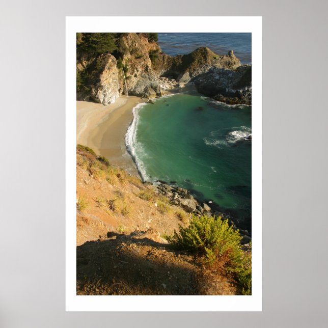 Beach Waterfall at Julia Pfieffer Poster (Front)