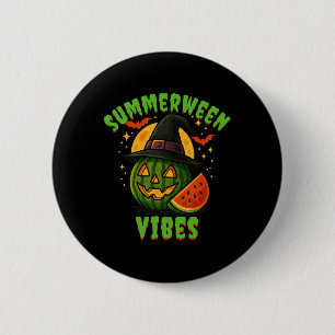 Beach Watermelon Summerween Vibes Witch Halloween 6 Cm Round Badge