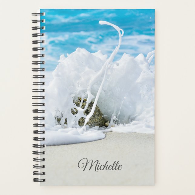 Beach Wave Splash Personalised Name Planner (Front)