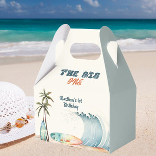 Beach Wave Surf The Big One Birthday Party Favour Box