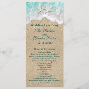 Beach Waves and Starfish Wedding Program Programme