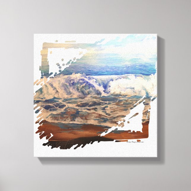 Beach Waves Blue  Canvas Print (Front)