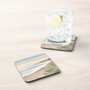 Beach Waves Coastal Ocean Watercolor Coaster
