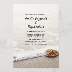 Beach Waves Engagement Party Invitation