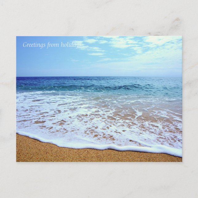 Beach waves holiday postcard (Front)