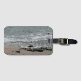 beach waves luggage tag