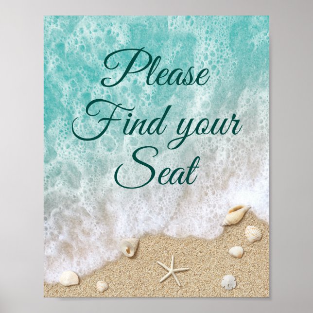Beach Waves Please Find Your Seat Poster (Front)