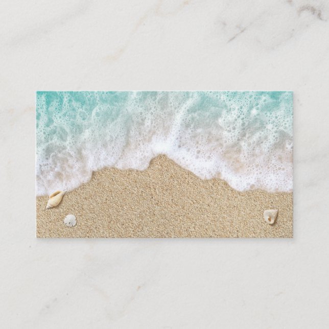 Beach Waves Sandy Toes Salty Kisses Business Card (Front)