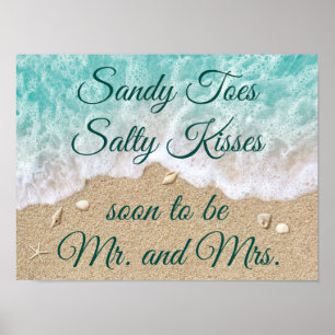 Beach Waves Sandy Toes Salty Kisses Poster