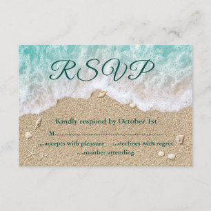 Beach Waves Sandy Toes Salty Kisses RSVP Card