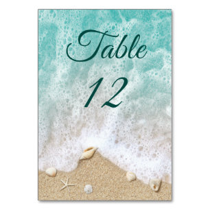 Beach Waves Sandy Toes Salty Kisses Table Number