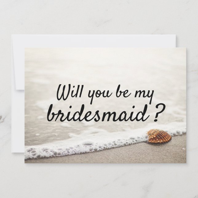 Beach Waves Wedding Bridesmaid Invitation (Front)