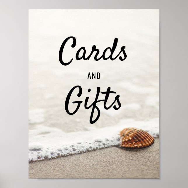 Beach Waves Wedding Cards & Gifts Sign (Front)