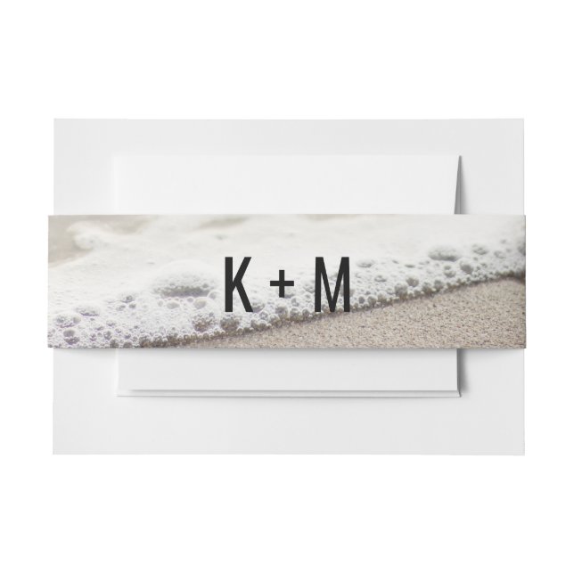 Beach Waves Wedding Invitation Belly Band (Front Example)