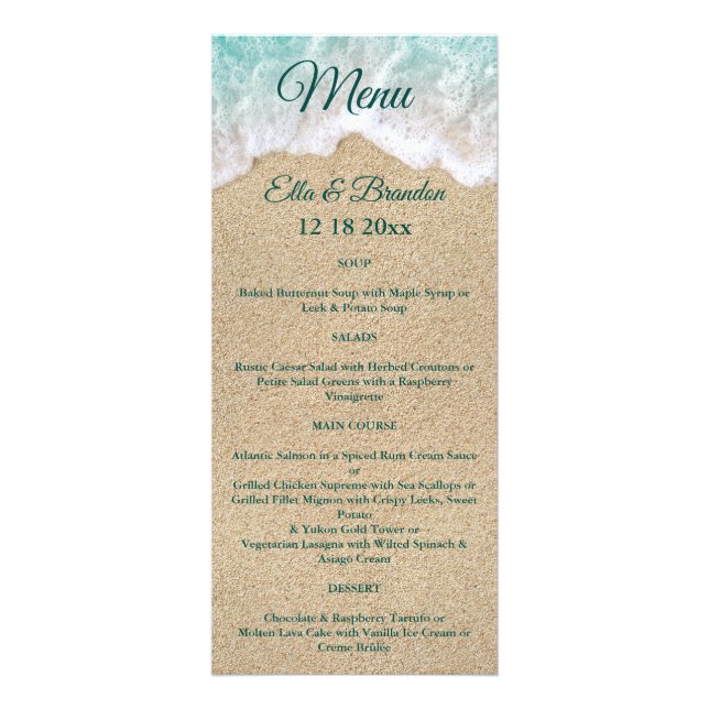 Beach Waves Wedding Menu 2 (Front)