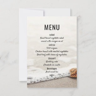 Beach Waves Wedding Menu Invitation