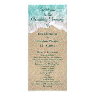 Beach Waves Wedding Program 2 Rack Card