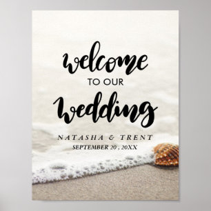 Beach Waves Wedding Welcome Sign